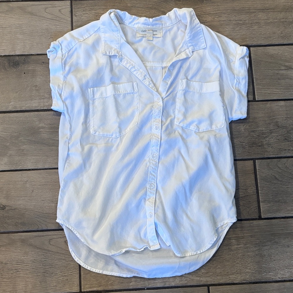 Cloth & Stone Cream Button-Up Shirt